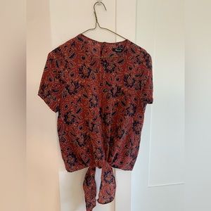 Madewell tie front button up the back top